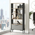 Corp biblioteca, Locelso, VS4, 75.5x160.8x44.5 cm, Maro / Gri / Antracit
