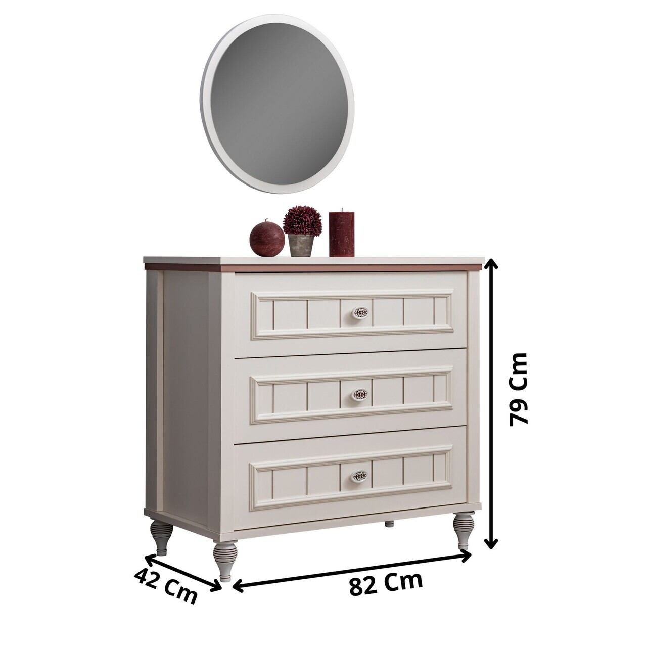 Dulap, Hanah Home, Ezgi, 82x79x42 cm, PAL, Crem deschis - view 9