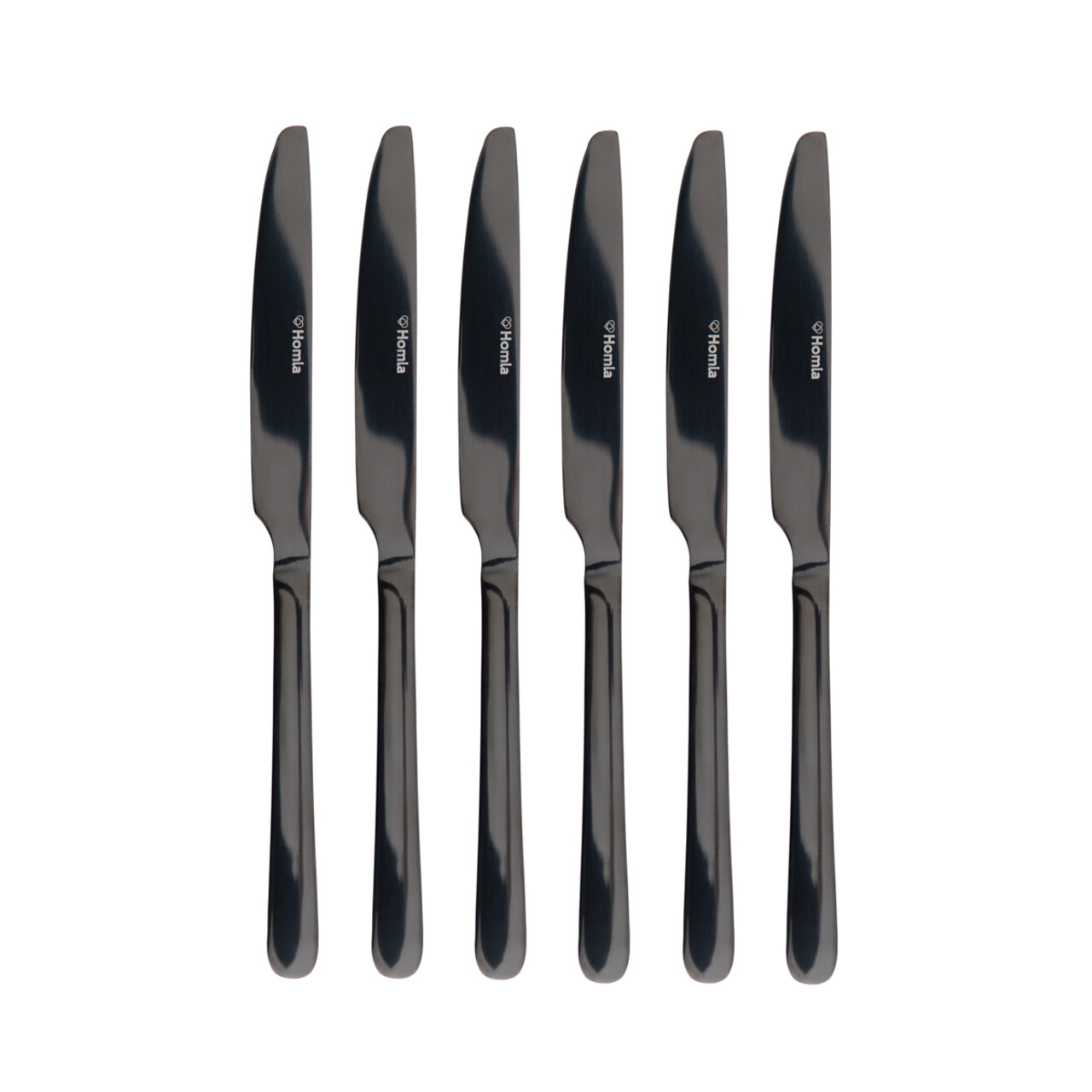 Set tacamuri 24 piese Lugano, Homla, inox 18/0, negru - imagine 4