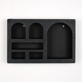 Raft de perete, Evila Originals, Cry003-S, 35x23x6 cm, Lemn masiv, Negru