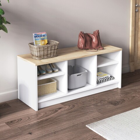 Pantofar, olivia, london, 100x40x35 cm, pal , stejar alb / safir