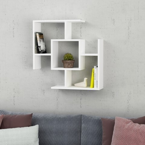 Raft pentru perete, Homitis, Parantez – White, 20x71x71 cm Mobilier si saltele