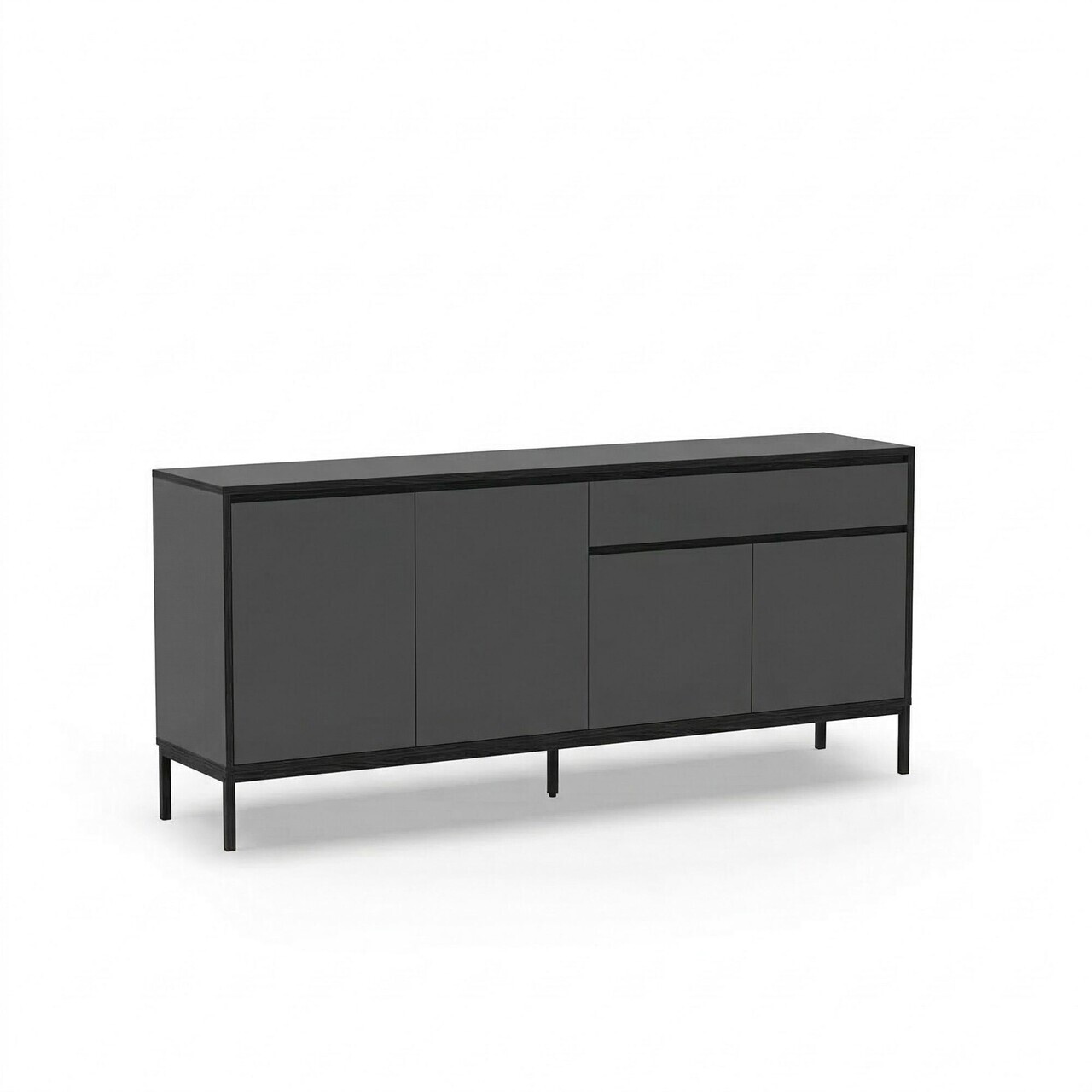 Consola, Hanah Home, Lorenza, 180x80x40 cm, PAL, Antracit / Negru lemn / Negru — imaginea 3