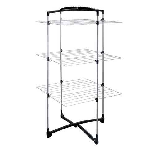 Uscator de rufe vertical, Metaltex, Fortino, 25 m capacitate de uscare, otel/plastic, gri