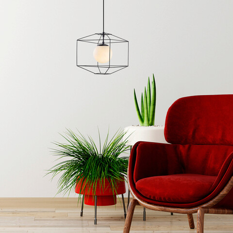 Lustra, Fulgor, 942FLG2146, Metal, Alb/Negru