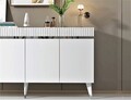 Consola, Olivia, Defne, 150x80x40 cm, PAL , Alb / Argintiu