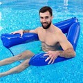 Hamac plutitor dublu pentru piscina Twolok InnovaGoods, 135 x 131.5 cm, albastru