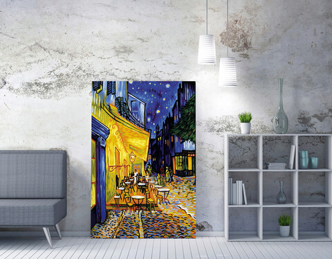Tablou decorativ, wy73 (70 x 100), 50% bumbac/50% poliester, lemn, multicolor