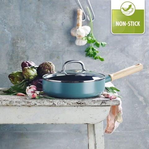 Cratita cu capac, greenpan, mayflower, 24 cm Ø, 2.6 l, aluminiu forjat/lemn
