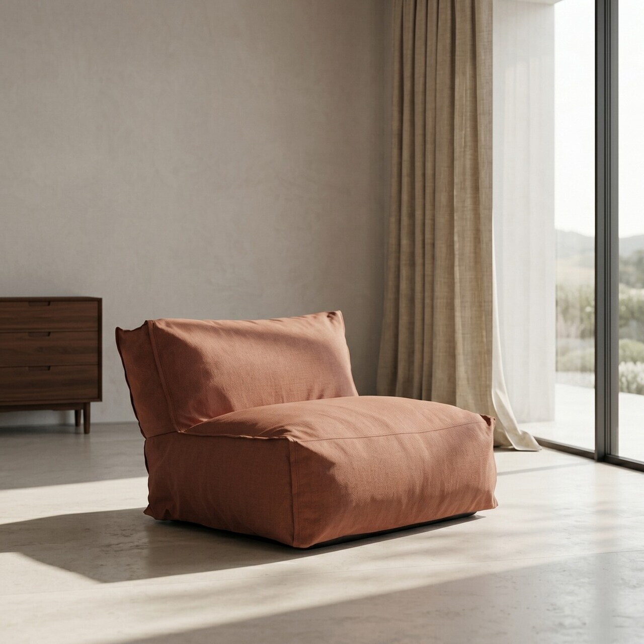 Fotoliu pentru exterior Bagsy, Homla, 95x95x80 cm, olefina/poliester, caramiziu