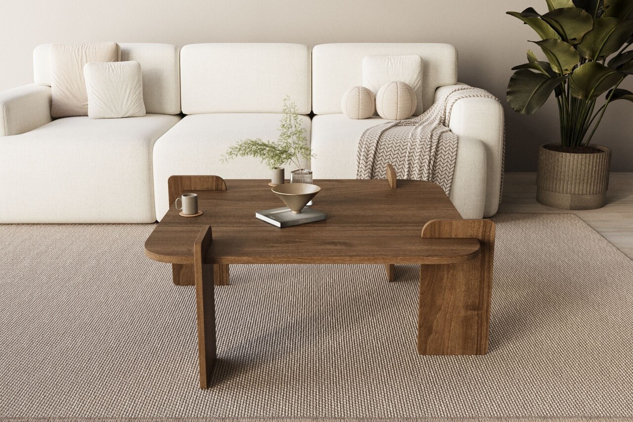 Masuta de cafea, Hanah Home, Wood, 90x35x90 cm, Maro - imagine 2