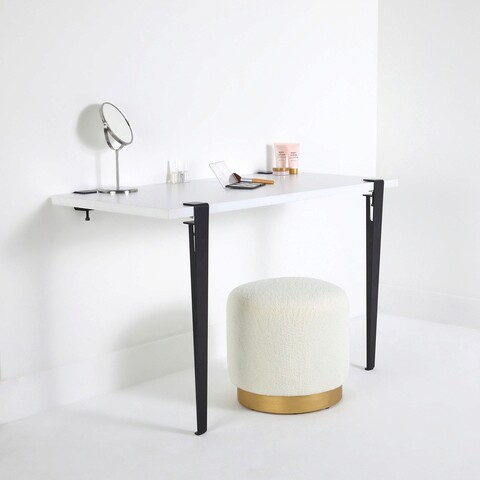 Masa de toaleta / machiaj, Logg, Thetis, 90x75x45 cm, Alb negru 90x75x45 imagine 2022
