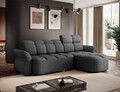 Coltar extensibil dreapta 3 locuri ELTAP, Beneth, 301x185x115 cm, lemn/poliester, gri inchis