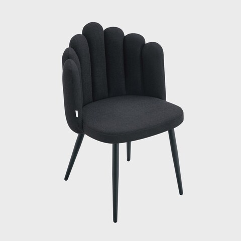 Scaun Hall, Homla, 55x49x85 cm, MDF/poliester, negru