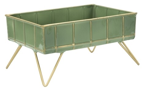 Cutie decorativa Glam, Mauro Ferretti, 28 x 18.5 x 14.5 cm, fier, verde