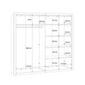 Dulap pentru haine Leudal, Bedora, 241.5x59x219.9 cm, PAL/plastic, stejar/alb lucios