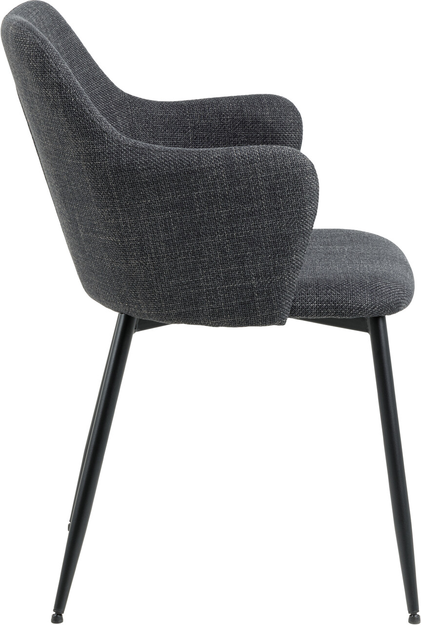 Scaun Ilsa, Actona, 54.5x60x84.5 cm, tesatura structurata/otel, gri inchis - view 8