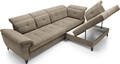 Coltar extensibil dreapta 5 locuri ELTAP, RT-20AU, Inferne, 297x210x107 cm, lemn/poliester, bej inchis