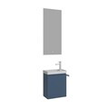 Set Dulap de Baie cu Chiuvetă și Oglindă (2 Piese), Hanah Home, Ferla 40, Albastru Mat