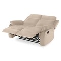 Canapea cu 2 locuri si 2 reclinere manuale, Louis XL, L.141 l.95 H.102, stofa, bej