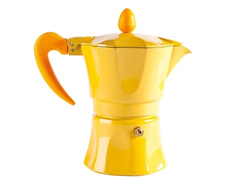 Cafetiera, Aroma Color, Excelsa, 3 cesti, aluminiu, galben