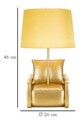 Lampa de masa Midcentury, Mauro Ferretti, 1 x E27, 40W, 26x46 cm, polirasina/fier, auriu