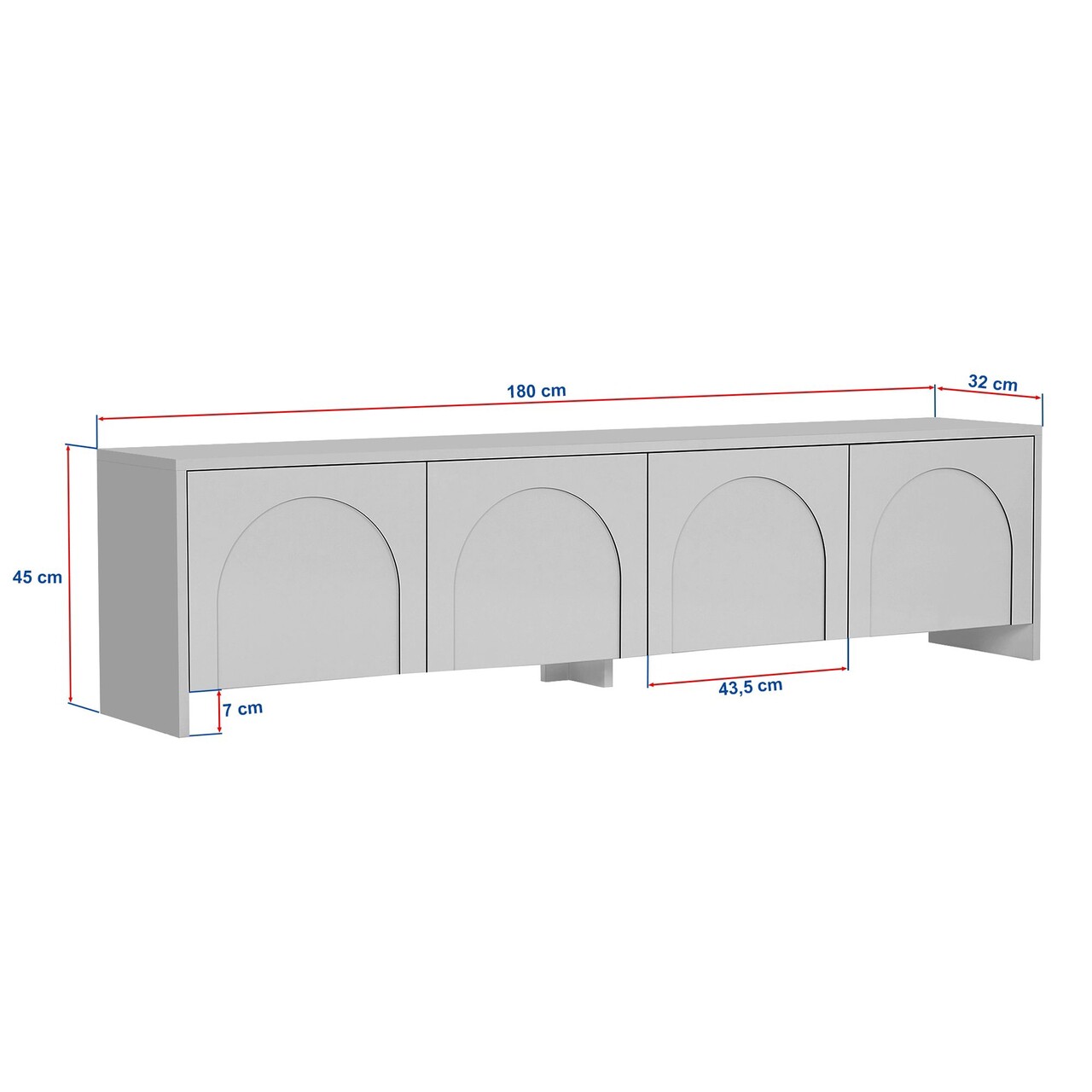 Comoda TV, Nordure, Aurelia, 180x45x32 cm, Crem - imagine 10