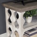 Consola accent, Havalance, L.116 l.44 H.71, lemn de pin/pal, alb antichizat/grej