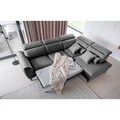 Coltar extensibil dreapta 4 locuri ELTAP, RT-06LO, Noble, 255x201x100 cm, lemn/poliester, gri inchis