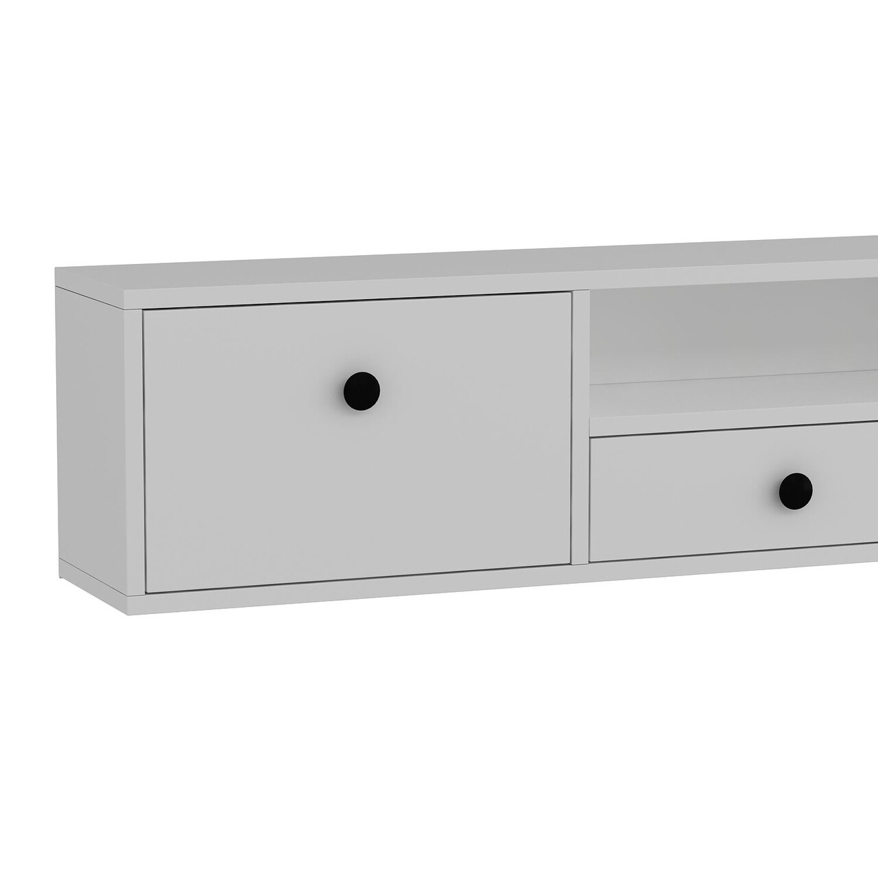 Comoda TV, Hanah Home, 1301-DROP-1, 140x30x30 cm, PAL , Alb/Negru - view 5