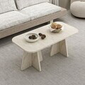 Masuta de cafea, Hanah Home, Mantar, 90x39x45 cm, Travertin