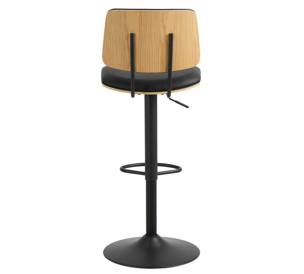 Scaun de bar Owen, Actona, 45.5x50x92.5 cm, rotativ, piele ecologica/otel, negru - view 4