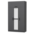 Dulap pentru haine, Minerva, Minar 3 Kapak 235, 135x235x52 cm, PAL, Antracit