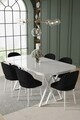 Set masa si scaune (7 piese), Hanah Home, Arvon, Alb/Negru