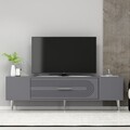 Comoda TV, Olivia, Dekol3, Antracit / Argintiu