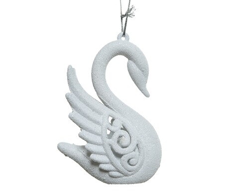 Glob Swan, Decoris, 9x5x10 cm, plastic, alb