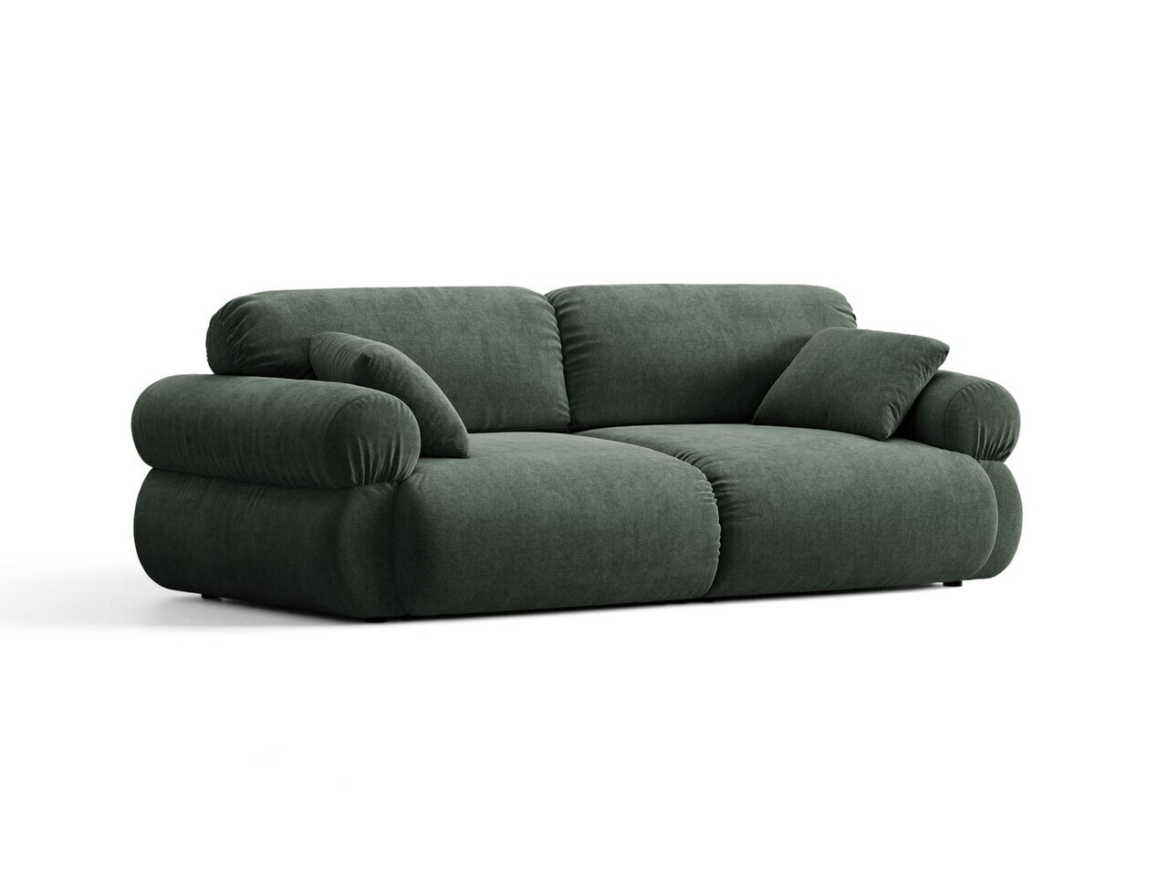 Canapea 3 locuri, Ophelia, Micadoni Home, 217x100x84 cm, tesatura structurata, verde muschi — imaginea 2