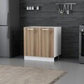 Dulap pentru bucatarie, Hanah Home, Minar, 80x87x58 cm, Alb / Dore