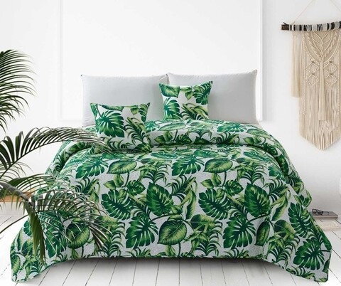Cuvertura Palms, Fashion Goods, 200x220 cm, microfibra, verde