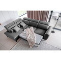 Coltar extensibil stanga 4 locuri ELTAP, LT-06LO, Noble, 255x201x100 cm, lemn/poliester, gri inchis