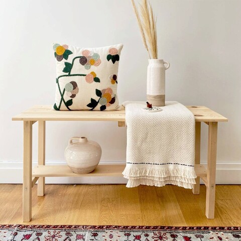 Perna, dahlia punch pillow with İnsert, 43x43 cm, material: 20% in, 80% poliester, muștar / gri închis / pudră / roz / verde / verde de mare
