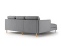 Coltar stanga 3 locuri, Eden, Micadoni, 223x150x90 cm, catifea, gri