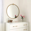 Oglinda decorativa, Neostill, Gold Metal Çerçeve Yuvarlak Ayna A708, 60x60x2 cm, Metal, Auriu