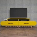 Comoda TV, Hommy Craft, Flora, 205x50x36.8 cm, Nuc / Galben