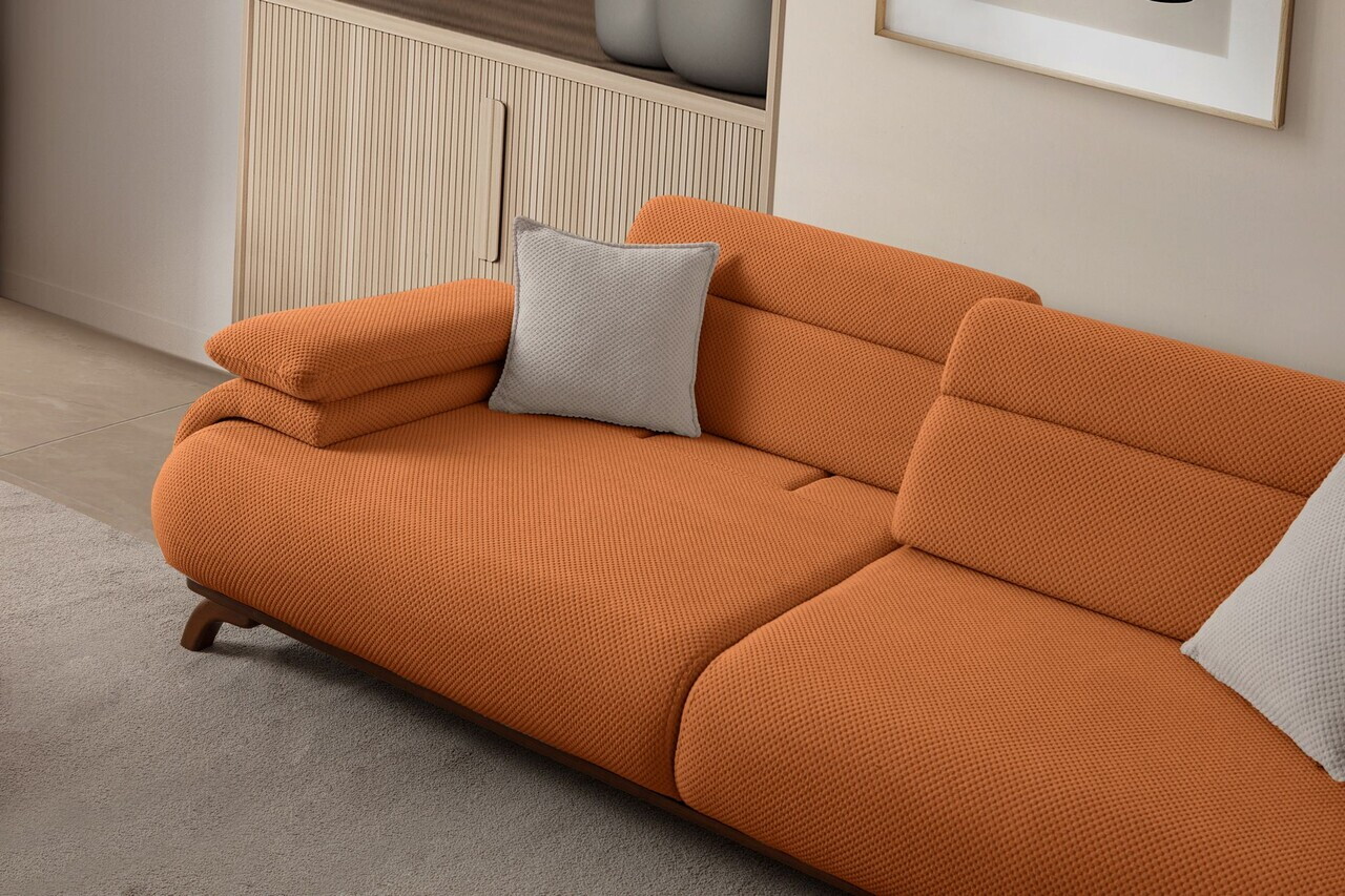 Canapea 3 locuri, Atelier del Sofa, 752EST1154, Lemn de carpen/PAL melaminat, Caramiziu - view 4