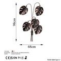 Decoratiune de perete, Monstera, Metal, Dimensiune: 68 x 98 cm, Multicolor