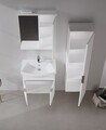 Dulap de baie cu oglindă, Hanah Home, Purus 65, Alb