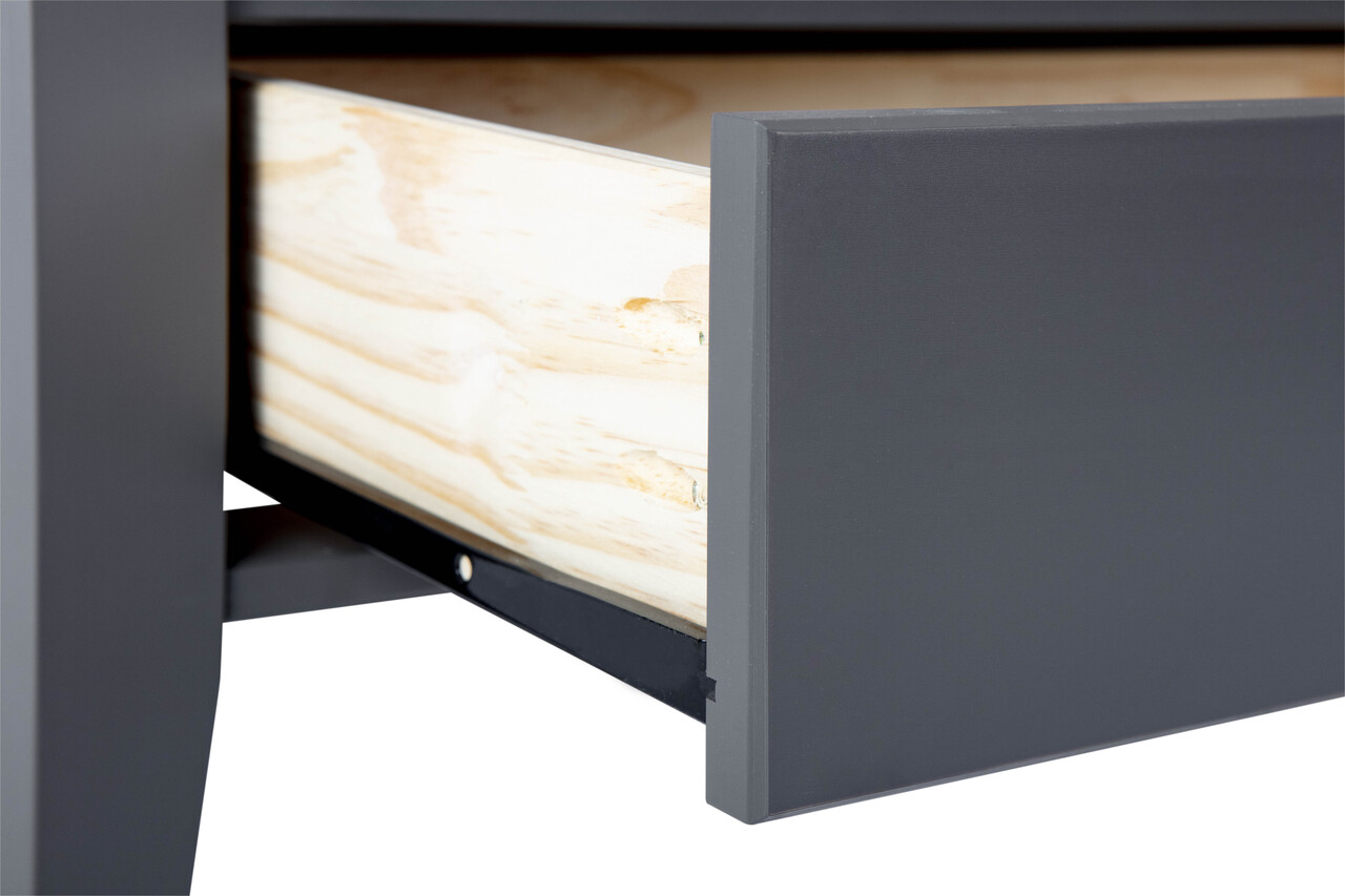 Masuta de cafea Provence 7, Inter Link, 115x60x45 cm, lemn/sticla securizata, gri - imagine 5