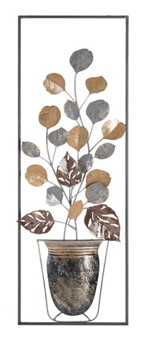 Decoratiune de perete 3d vase b, mauro ferretti, 31x89.5 cm, fier