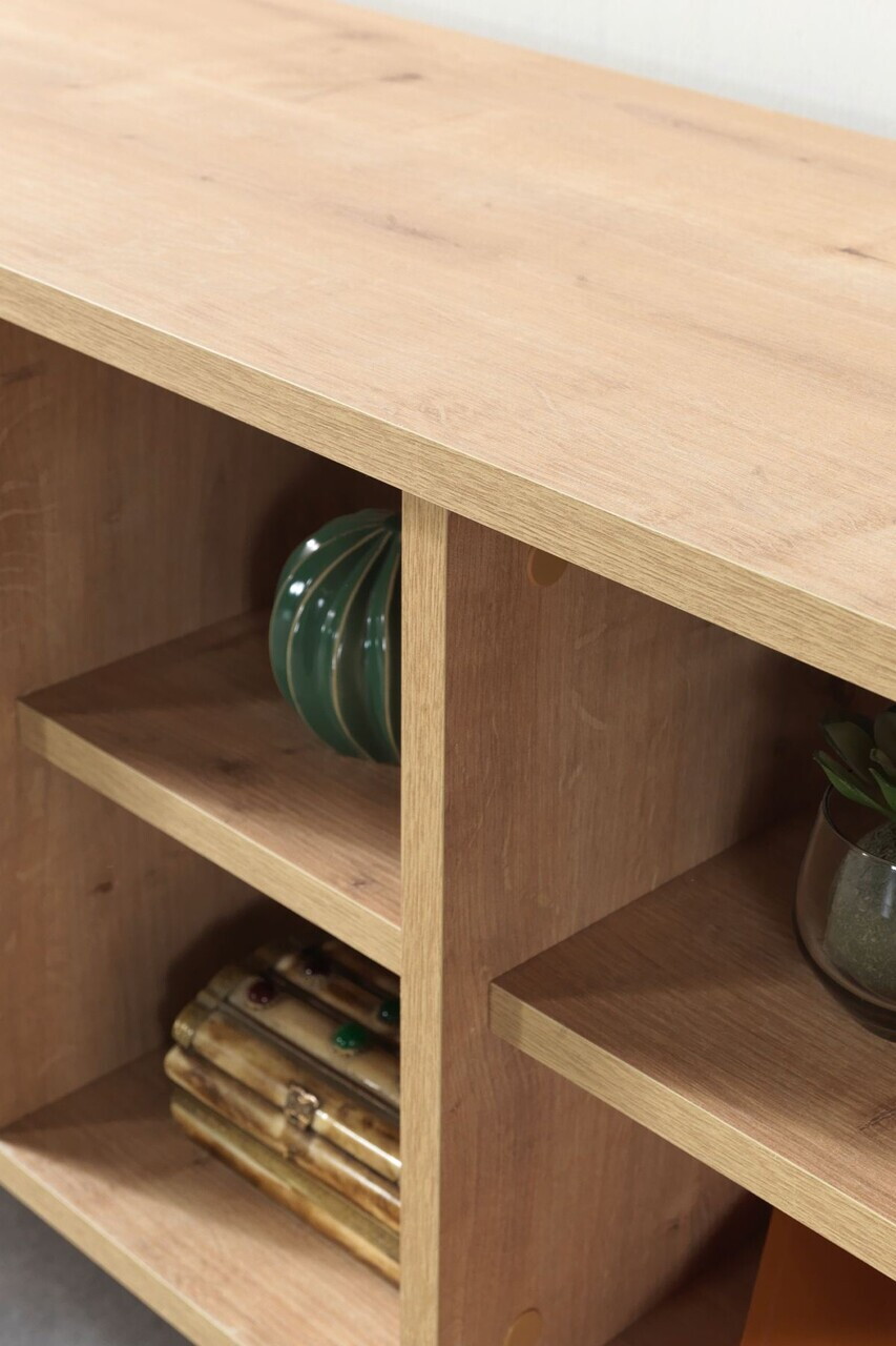 Comoda TV, Hanah Home, Şile 3108, 100x60x35 cm, PAL, Maro — imaginea 6
